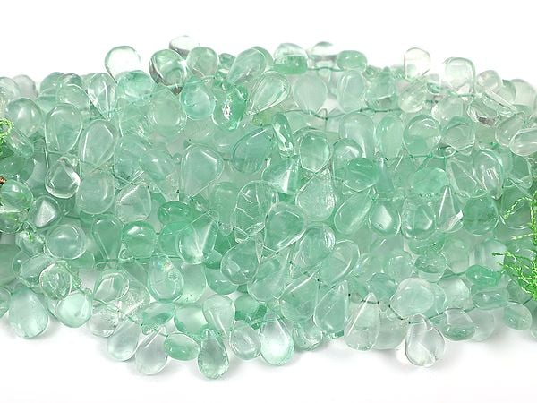 Green Chalcedony Plain Briolette (Price of 1 String)
