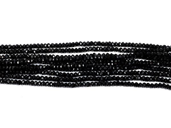 Faceted Black Crystal Beads (Price of 1 String)