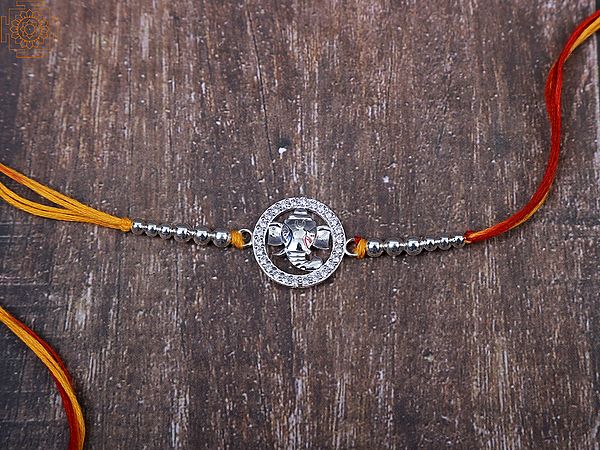 92.5% Sterling Silver Ganesha Rakhi