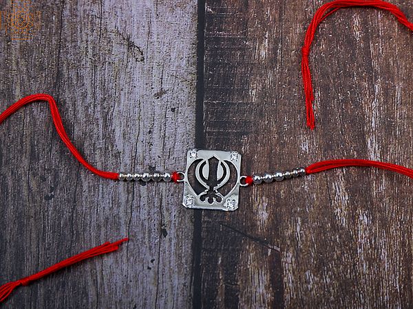 92.5% Sterling Silver Khanda Design Rakhi