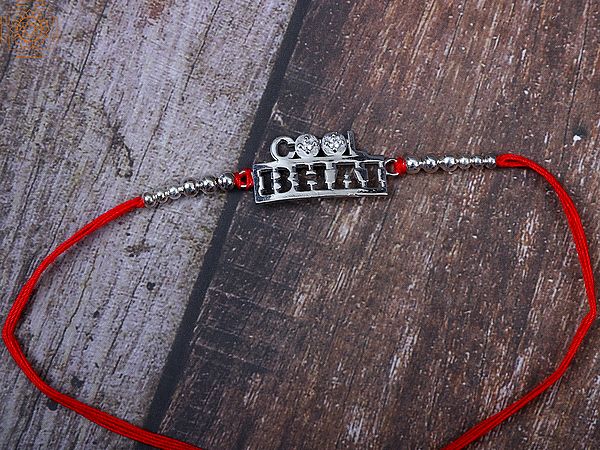 Sterling Silver Cool Bhai Design Rakhi