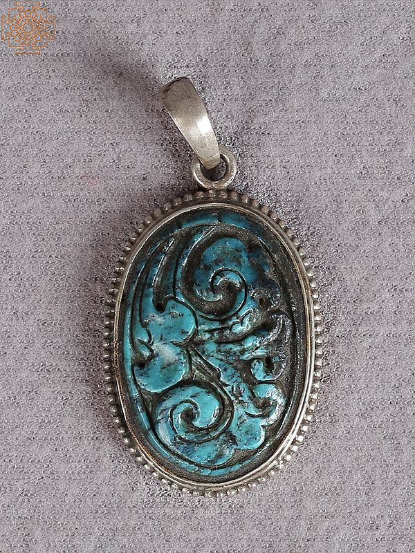 Silver Figure Pendant with Turquoise Stone