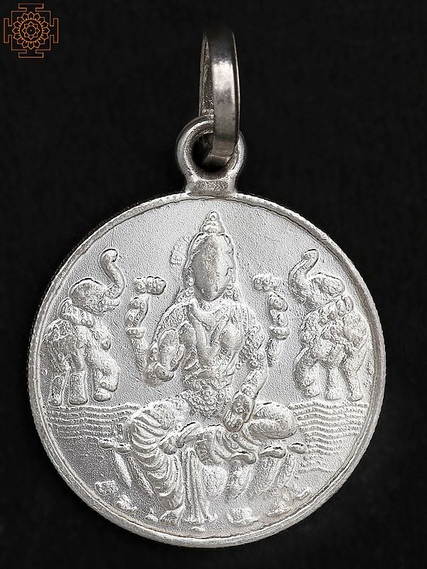 Goddess Gajalakshmi Pendant with Karya Siddhi Yantra on Reverse Side