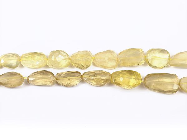 Faceted Lemon Quartz Stone Nuggets (Price of 1 String)
