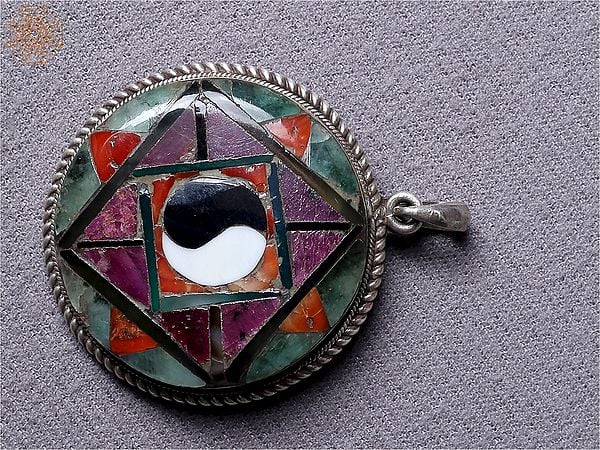 Silver Yin-Yang Mandala Pendant