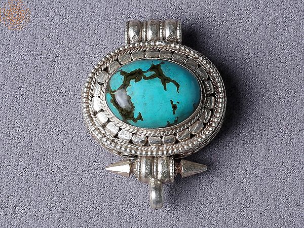 Turquoise Stone Ghau Pendant Silver