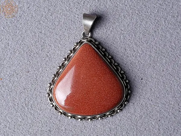 Sunstone Triangle Pendant Silver