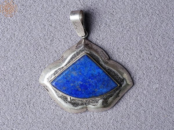 Lapis Lazuli Silver Triangle Pendant