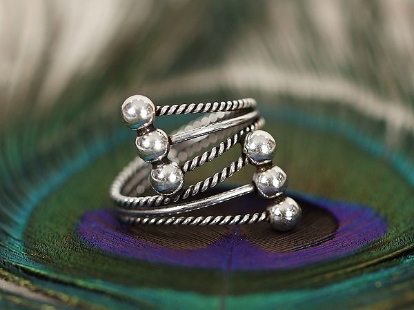 Adjustable Beads Ring | Sterling Silver Rings