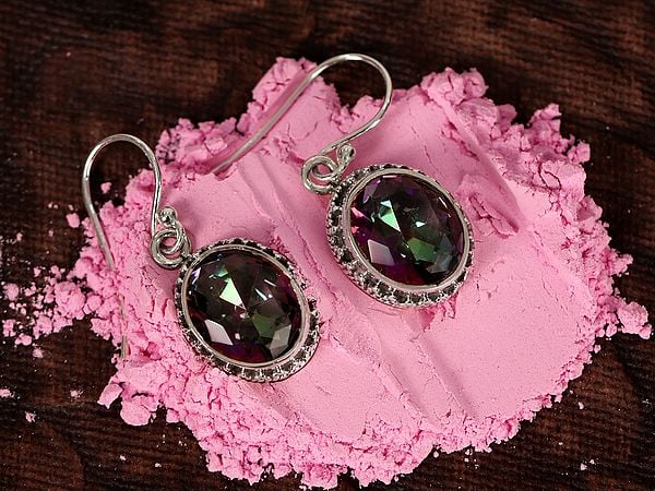 Round Mystic Topaz | Sterling Silver Earrings