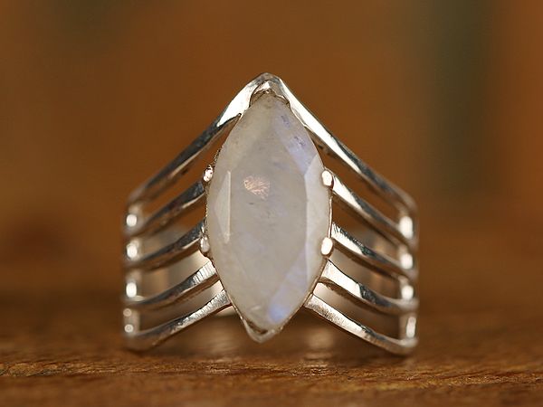 Designer Cage Ring with Stone | Sterling Silver Ring