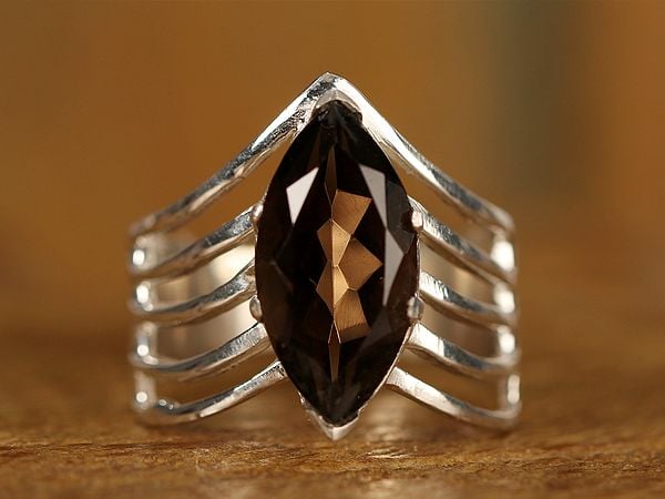 Designer Cage Ring with Stone | Sterling Silver Ring