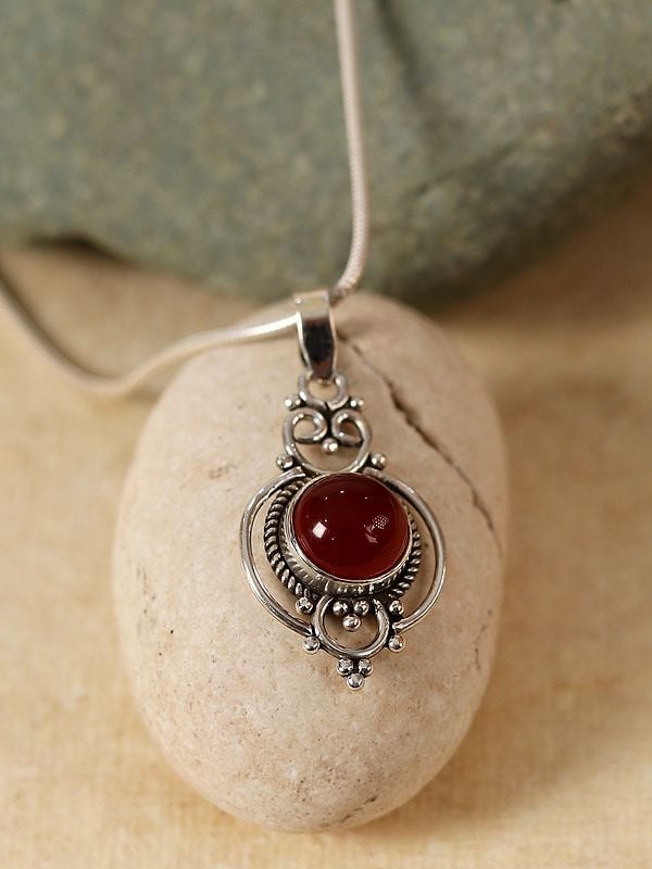 Patterned Designer Stone Pendant