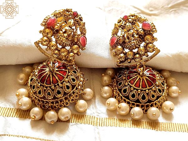 White Pearls Jhumka