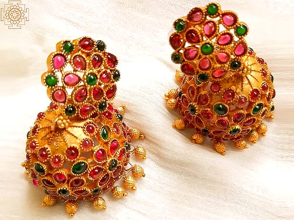 Multicolor Stone Studded Earrings