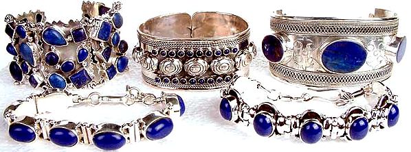 Lot of 5 Lapis Lazuli Bracelets