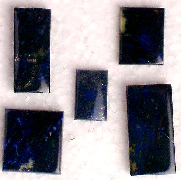 Lot of 5 Lapis Lazuli Rectangular Cabochons
