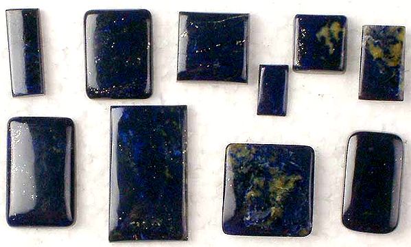 Lot of 10 Lapis Lazuli Rectangular Cabochons