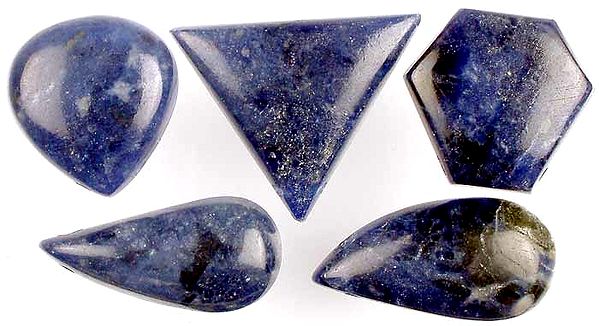 Lot of 5 Sodalite Drilled Cabochons