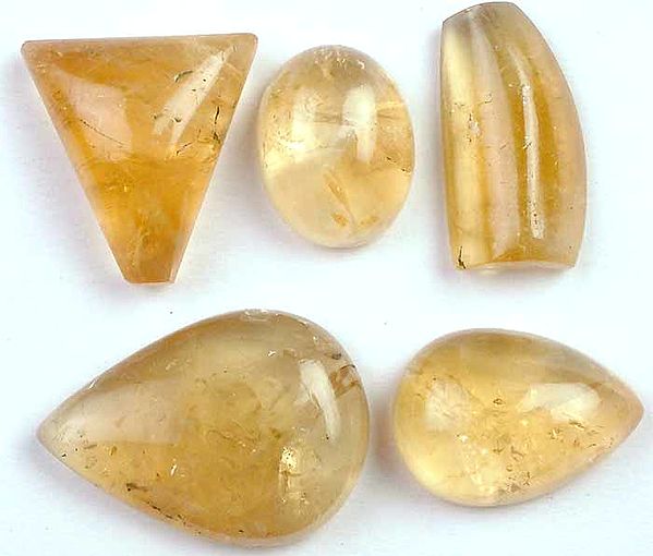 Lot of Five Citrine Cabochons