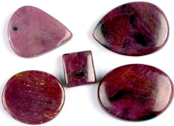 Lot of Five Ruby Cabochons