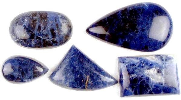 Lot of Five Sodalite Cabochons
