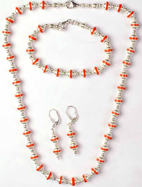 Meenakari Necklace set with Bracelet & Earrings