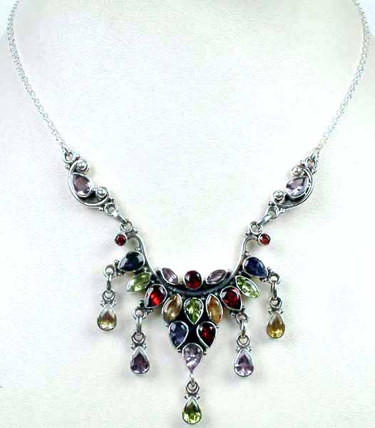 Mulit Color Gemstone Necklace