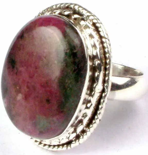 Oval Ruby Zoisite Ring