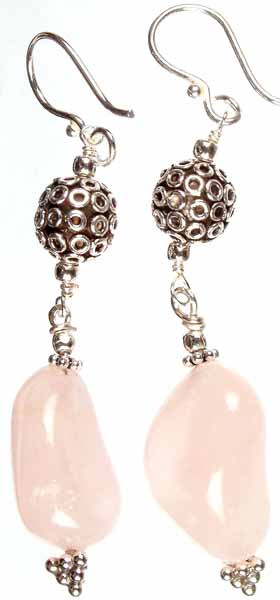 Pink Rose Quartz Earrings