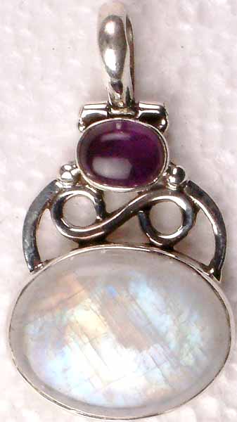 Rainbow Moonstone and Amethyst in Combo