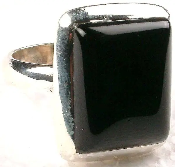 Rectangular Black Onyx Ring
