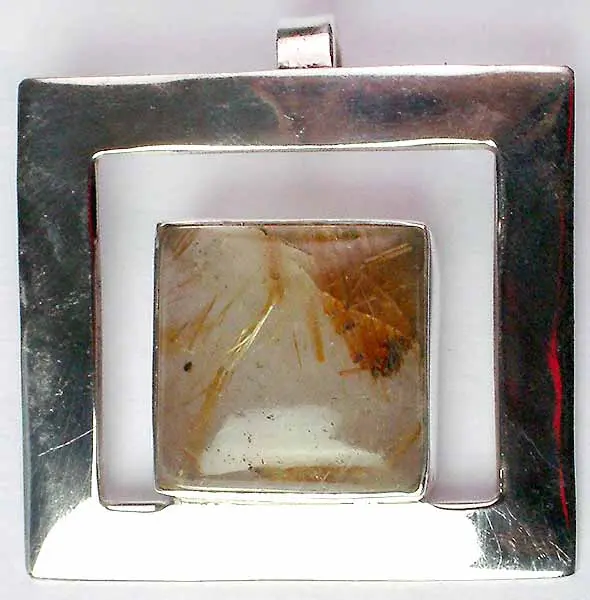 Rectangular Rutile Pendant