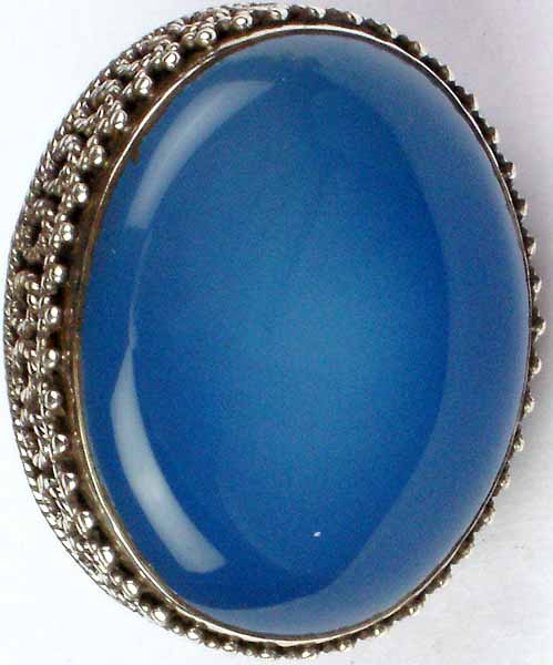 Ring of Blue Chalcedony