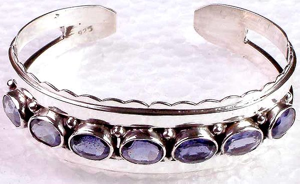 Seven Fine Iolites Make Up a Bracelet