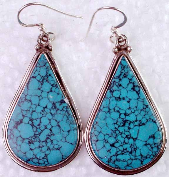 Spider Web Turquoise Earrings