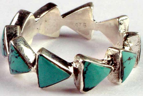 Turquoise Inlay Ring from Nepal