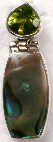 Abalone Pendant with Peridot