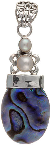 Abalone Pendant with Twin Pearl