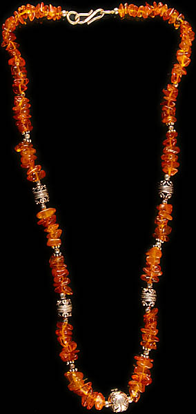 Amber Chips Beaded Necklace