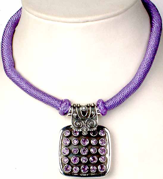 Amethyst Necklace with Matching Chord