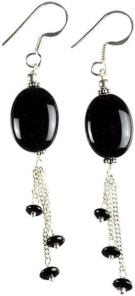 Black Onyx Earrings with Charms