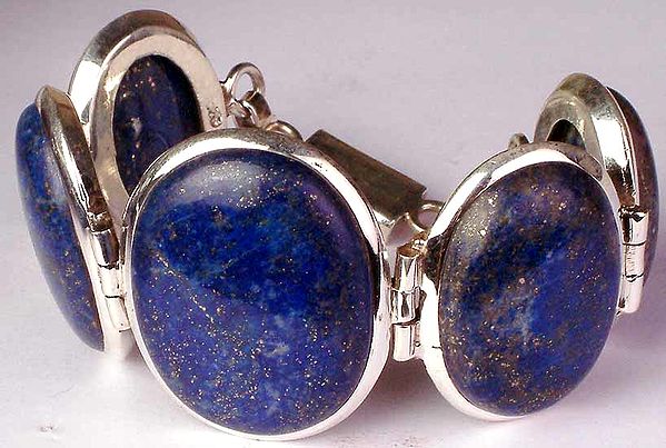 Bracelet of Oval Lapis Lazuli Stones