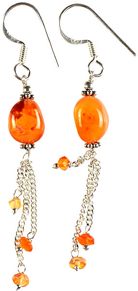 Carnelian Shower Earrings