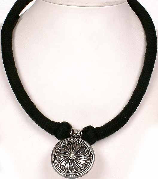Chakra Necklace with Black Tantric Chord