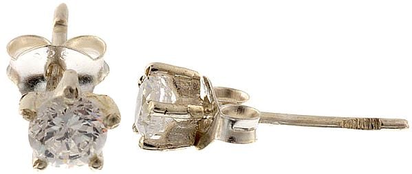 Sterling Silver CZ Tops Earrings