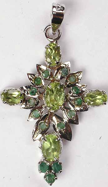 Emerald and Peridot Cross