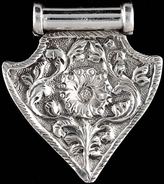 Engraved Flower Sterling Pendant