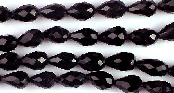 Faceted Black Onyx Drops