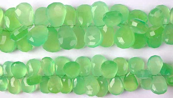 Faceted Green Chalcedony Briolette